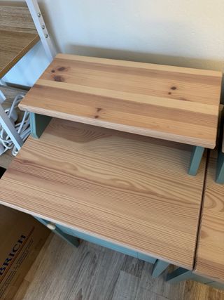 2 Mesitas de Noche Verde Madera OLDERDALEN IKEA