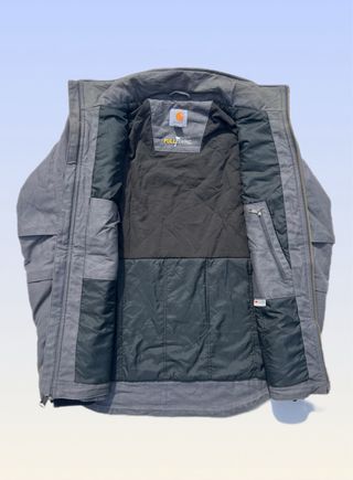 Carhartt Lined Canvas Work Jacket Grey Size S