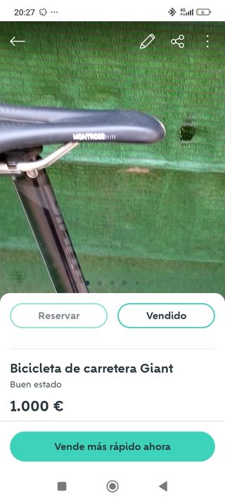 Bicicleta de carretera Giant Negra/Amarilla