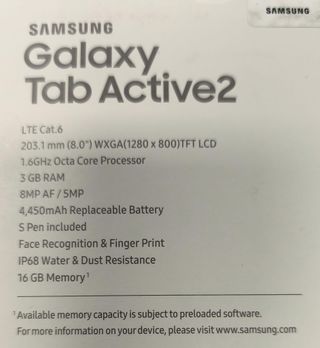 Samsung Galaxy Tab Active2 Negro