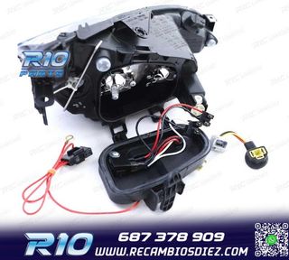 FAROS PEUGEOT 206 98-06 FONDO NEGRO H4 OEM