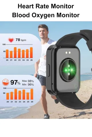 Smartwatch nero con caricabatterie