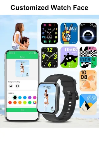 Smartwatch nero con caricabatterie