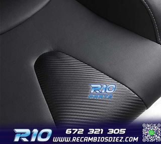 ASIENTO DEPORTIVO SEMI BAQUET ESTILO RS CUERO NEGRO