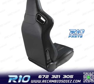 ASIENTO DEPORTIVO SEMI BAQUET ESTILO RS CUERO NEGRO