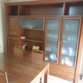 Mesa Comedor Madera y Cristal + 6 Sillas