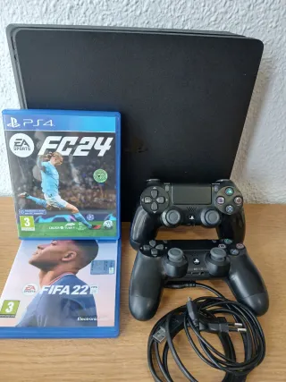 PS4 Slim 500GB + 2 Mandos + FC 24 y FIFA 22