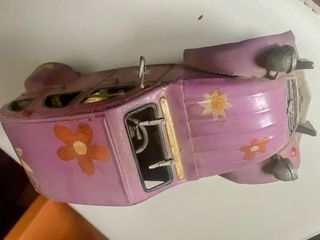 Cochecito Decorativo Morado Flores