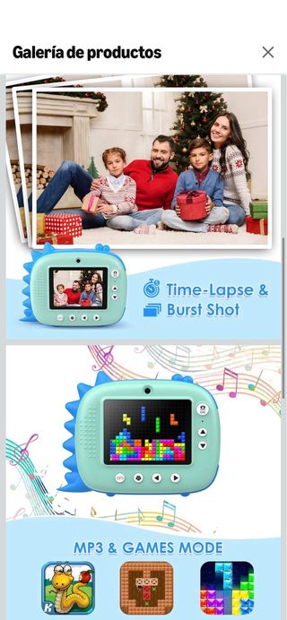 Cámara instantánea infantil dinosaurio