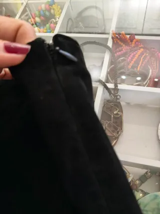 Falda Zara Cuero Negra Talla S