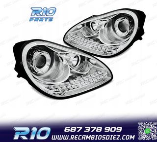 FAROS PARA PORSCHE CAYENNE 02-06 LUZ DIURNA XENON FONDO CRO