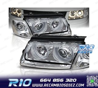 FAROS PARA VOLKSWAGEN VW PASSAT 3B 96-00 OJOS ANGEL CROMO