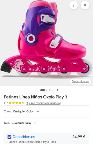 Patines en línea Oxelo Decathlon rosas