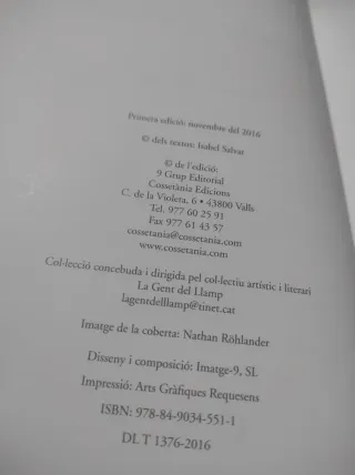 L'úngla i la carn, Isabel Salvat 2016