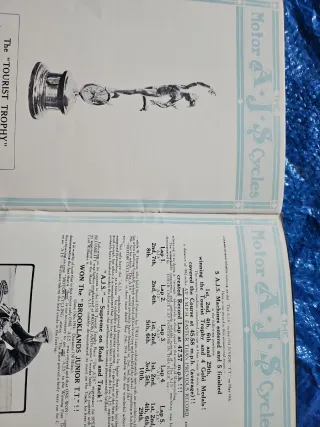 Catálogo Moto AJS Cycles 1915