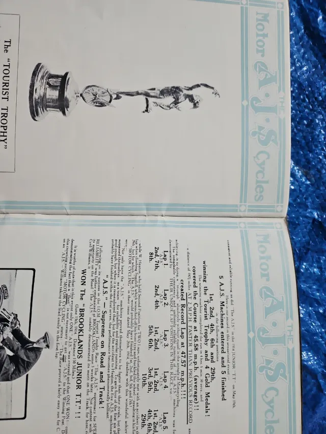 Catálogo Moto AJS Cycles 1915