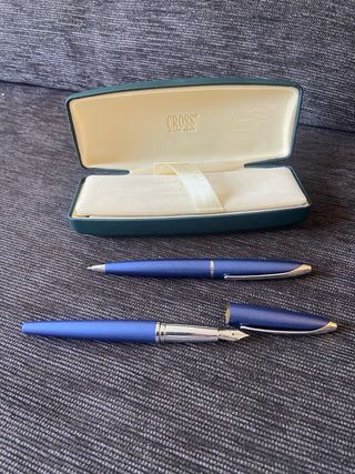 Conjunto Cross Pluma y Bolígrafo Azul