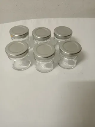 Set di 6 barattolini Vetro Tappo Metallo