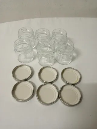 Set di 6 barattolini Vetro Tappo Metallo