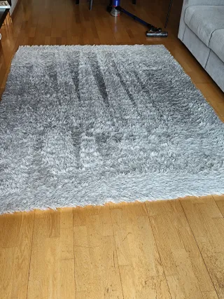 Alfombra Shaggy Gris Poliéster 1.60x2.30 mt