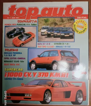 Revista coches Top Auto núm.7, julio 1991
