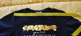 T-shirt bambina maniche lunghe paillettes