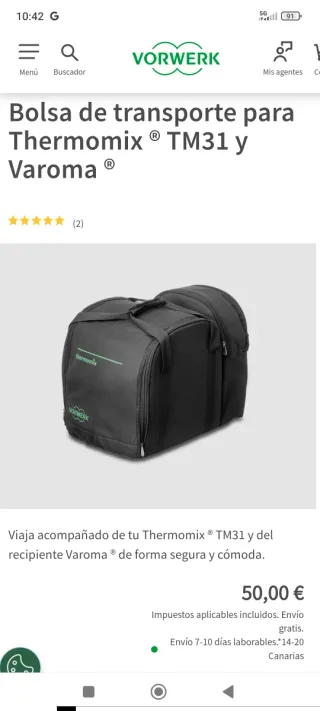 Bolsa Transporte Thermomix TM31 y Varoma