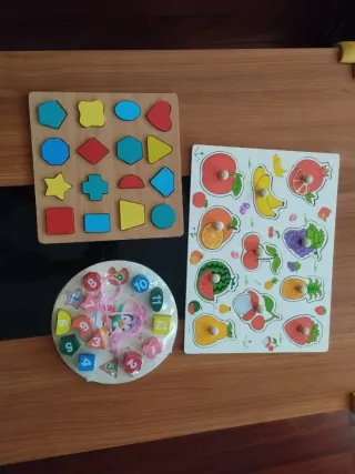 Lote 3 Rompecabezas Educativos Madera