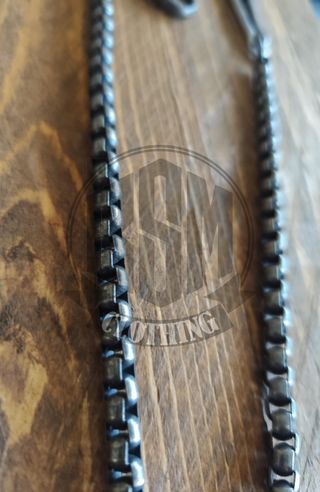 Catena portafoglio con piuma e turchese