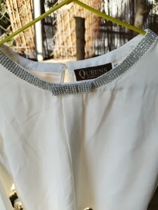 Blusa blanca con detalles plateados Blusas blanca