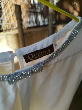 Blusa blanca con detalles plateados Blusas blanca