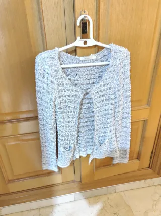 Chaqueta fiesta plateada talla S