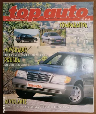 Revista coches Top Auto núm.11, noviembre 1991