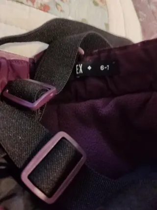 Pantalón de nieve con tirantes morado