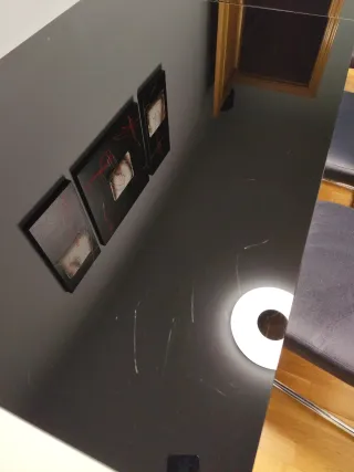 Mesa extensible comedor cristal y madera