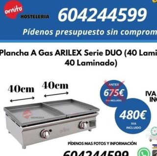 Plancha A Gas ARILEX Serie DUO (40 Laminado + 40 L