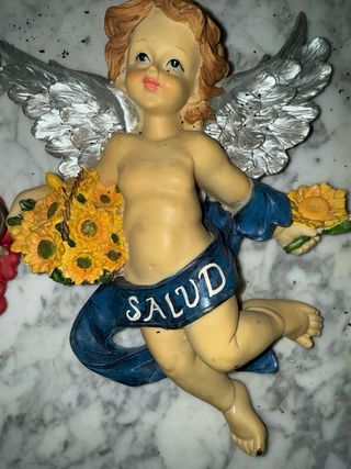 Pareja de ángeles decorativos Amor y Salud