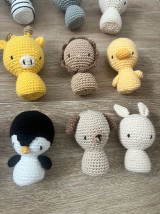 Conjunto animales ganchillo hechos a mano