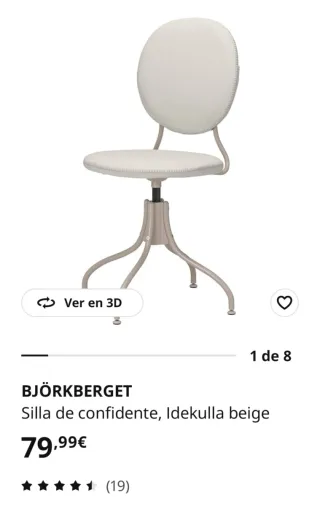Silla Escritorio Bjorkberget Ikea Blanca