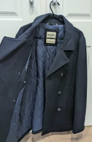 Abrigo Peacoat Azul Pull&Bear Talla L