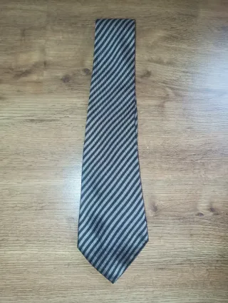 Corbata Ermenegildo Zegna Rayas Gris/Negro