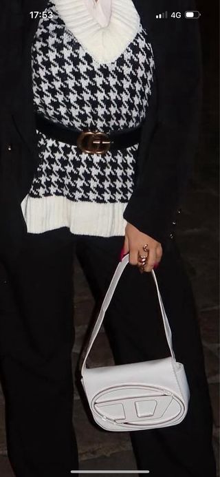 Bolso Diesel Blanco y Plateado