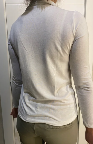 CAMISETA BLANCA CUELLO POLO. MANGO. TALLA S