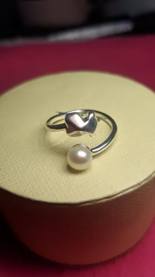 Anillo Tous Plata y Perla Ajustable original