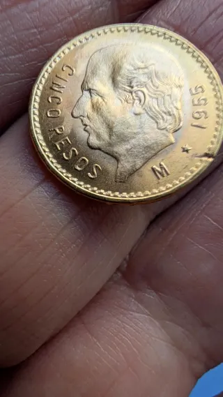 5 Pesos Mexicanos Oro 1945