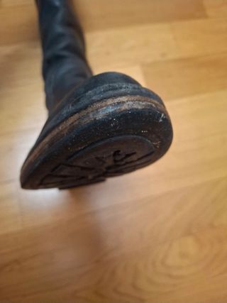 Stivali alti in pelle e camoscio