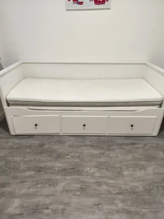 Sofá Cama Diván Blanco con Cajones