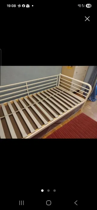 Diván Metálica Ikea marfil colchon incluido