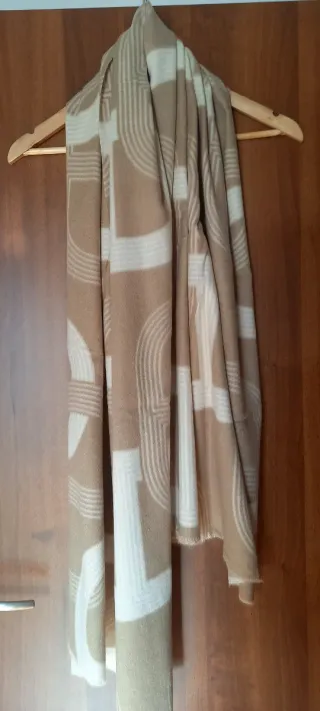 Sciarpa donna beige e bianca