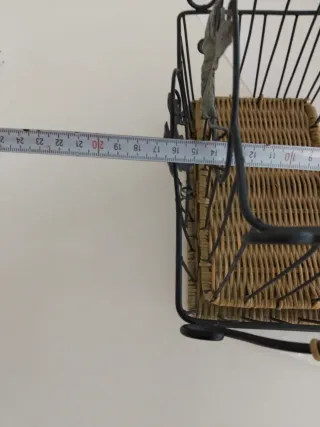 Jaula decorativa metal y mimbre